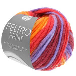 Lana Grossa FELTRO Print | 0388-salmon/raspberry/purple/orange/bordeaux
