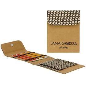 Lana Grossa  Sock needle-set aluminium rainbow 15cm (brown)